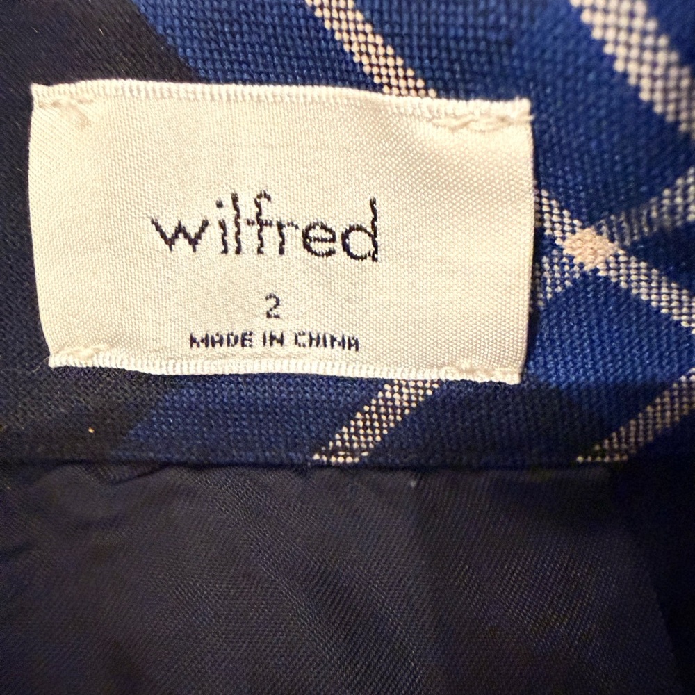 Wilfred Navy and White Plaid A-Line Skirt - Picture 2 of 2